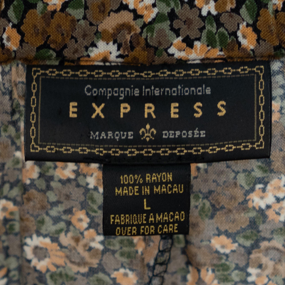 Vintage 90s Express Fall Floral Button Front Maxi Skirt - Large | Boho High Waisted Long Skirt