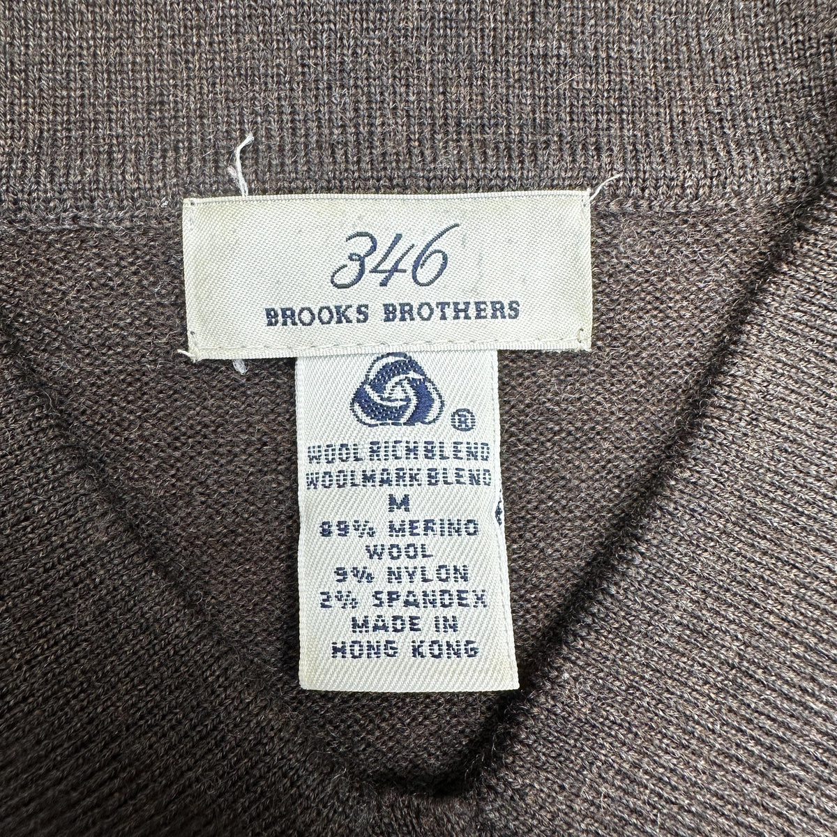 Vintage 90s Brooks Brothers Espresso Brown Merino Wool Polo Sweater - Medium | Minimalist Collared Top