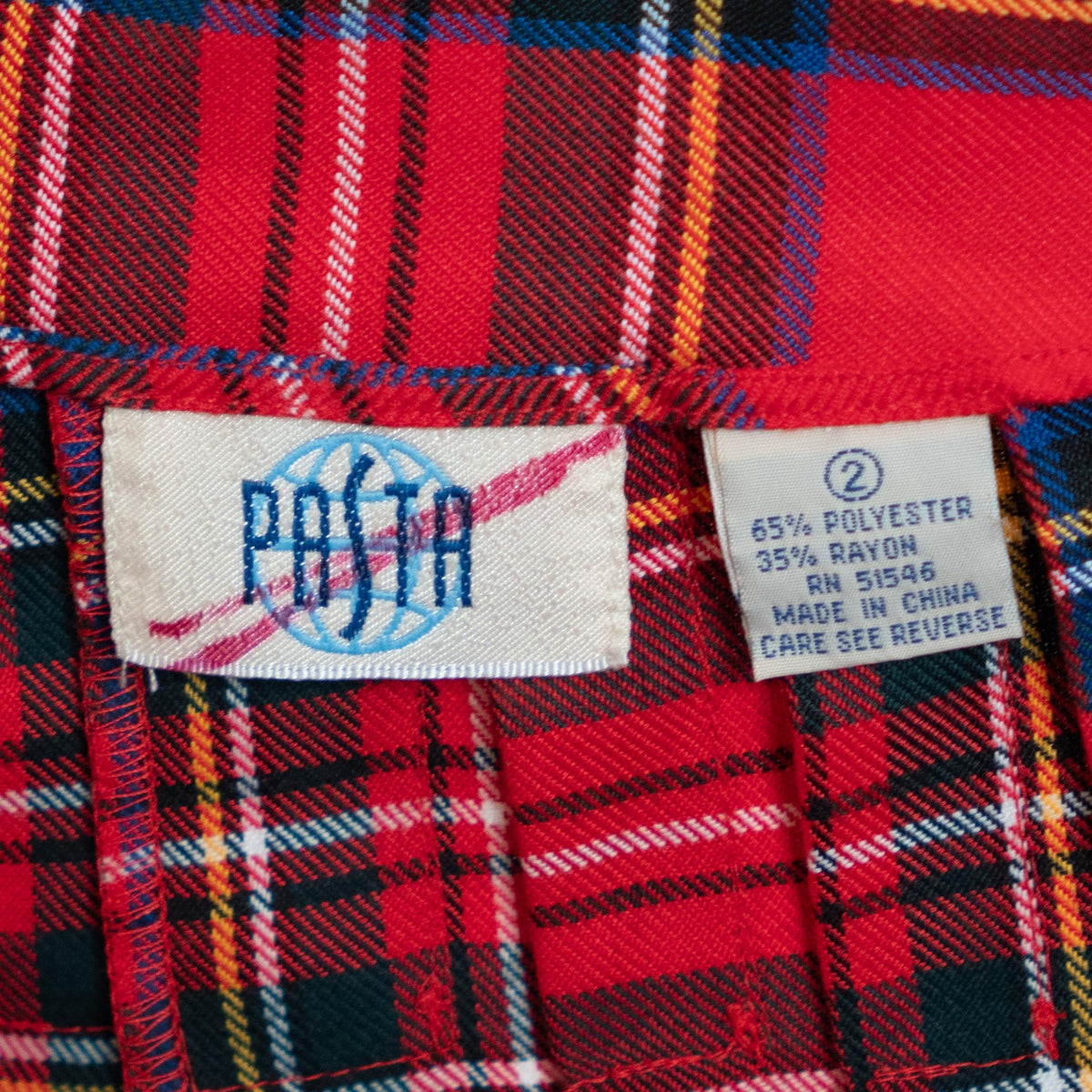 Vintage 90s Red Plaid Schoolgirl Mini Skirt - Extra Small, 24" Waist | High Waisted Pleated Wrap Skirt