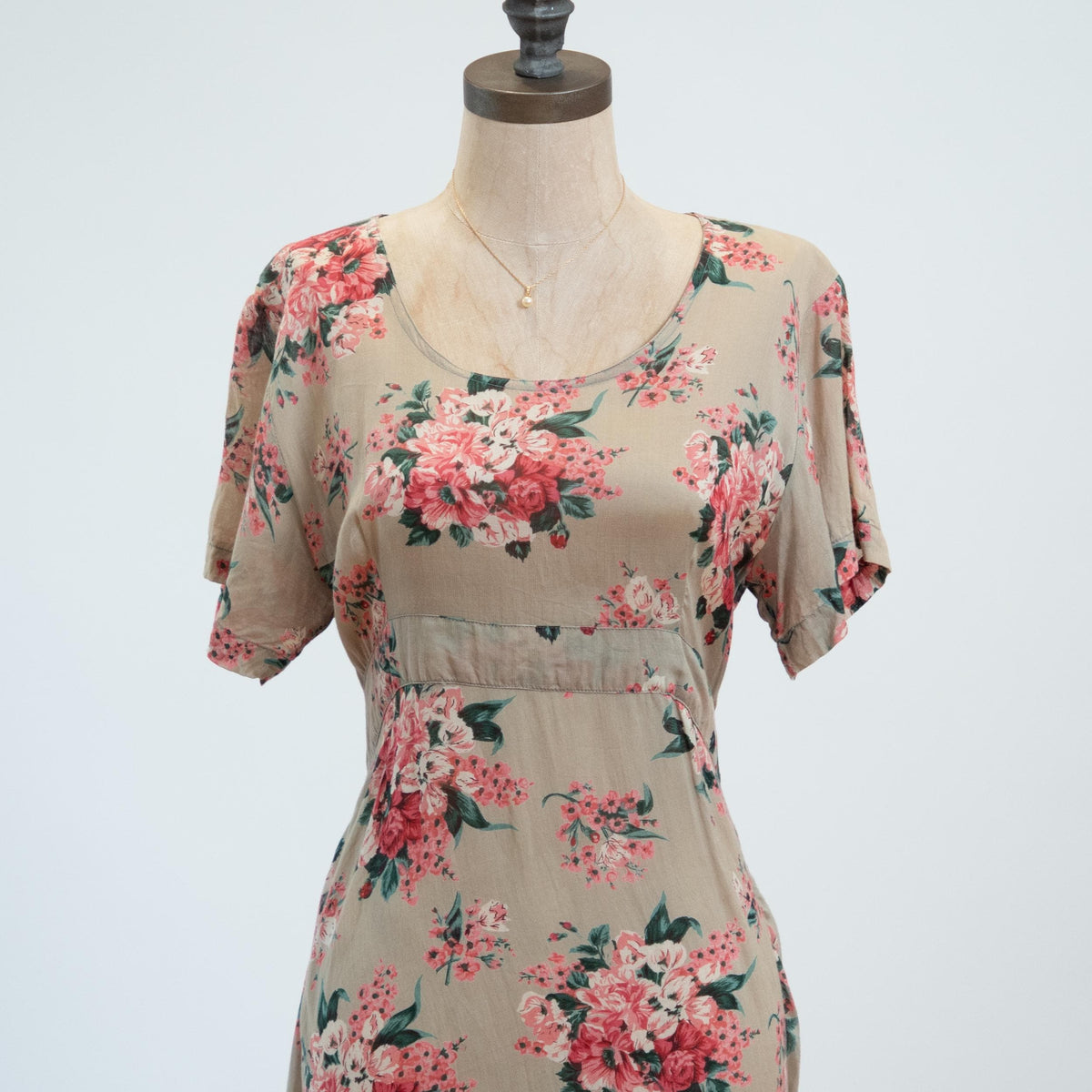 Vintage 90s Floral Bouquet Maxi Sundress - Small | Tie Back Boho Grunge Dress