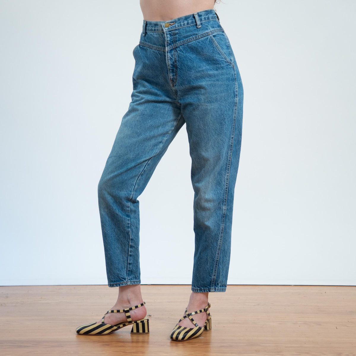 Vintage 80s Yoked High Waisted Jeans - Petite Large, 31" Waist | Jack Mulqueen Denim Mom Jeans
