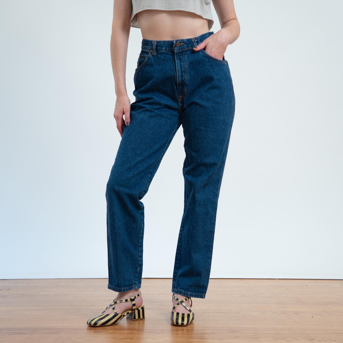 Vintage 80s Chic Dark Wash Jeans - Medium, 29" Waist | Denim High Waisted Mom Jeans