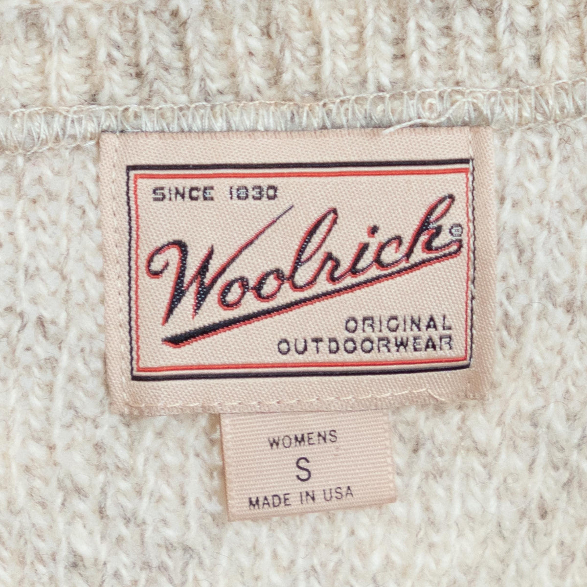Vintage 90s Y2K Woolrich Oatmeal Roll Neck Sweater - Small | Wool Knit Drop Shoulder Pullover