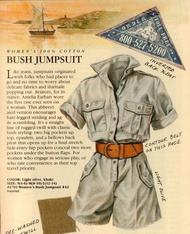 Vintage 80s Banana Republic Safari Bush Jumpsuit Romper - Large | Khaki Short Coveralls Outfit