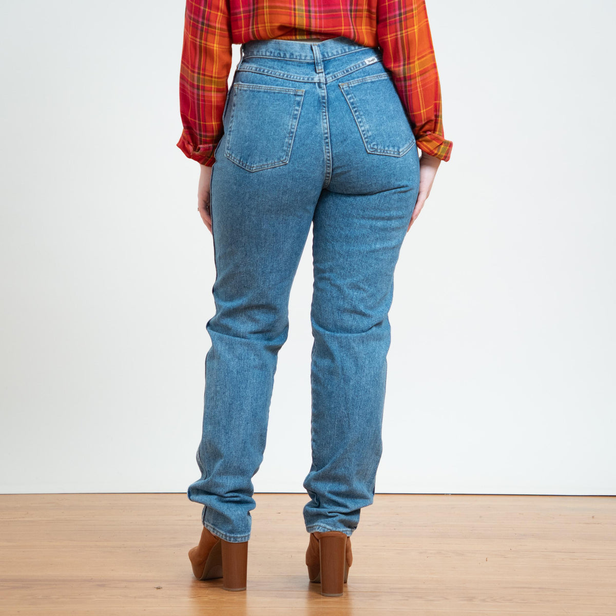 Vintage 90s Wrangler Exposed Button Fly Jeans - Medium Tall, 30" Waist | High Waisted Denim Mom Jeans
