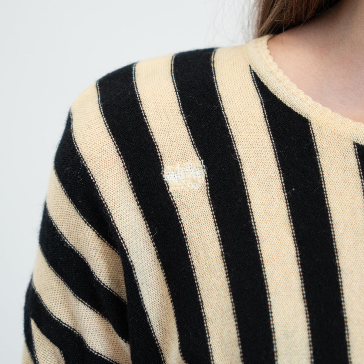 Vintage 80s Sonia Rykiel Black & White Striped Sweater, As Is - Small to Medium | Wool Knit Lightweight Pullover