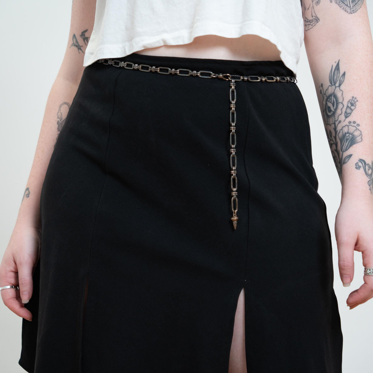 Vintage Y2K Black Fairy Goth Mini Skirt - Large | Witchy Scarf Hem Skirt
