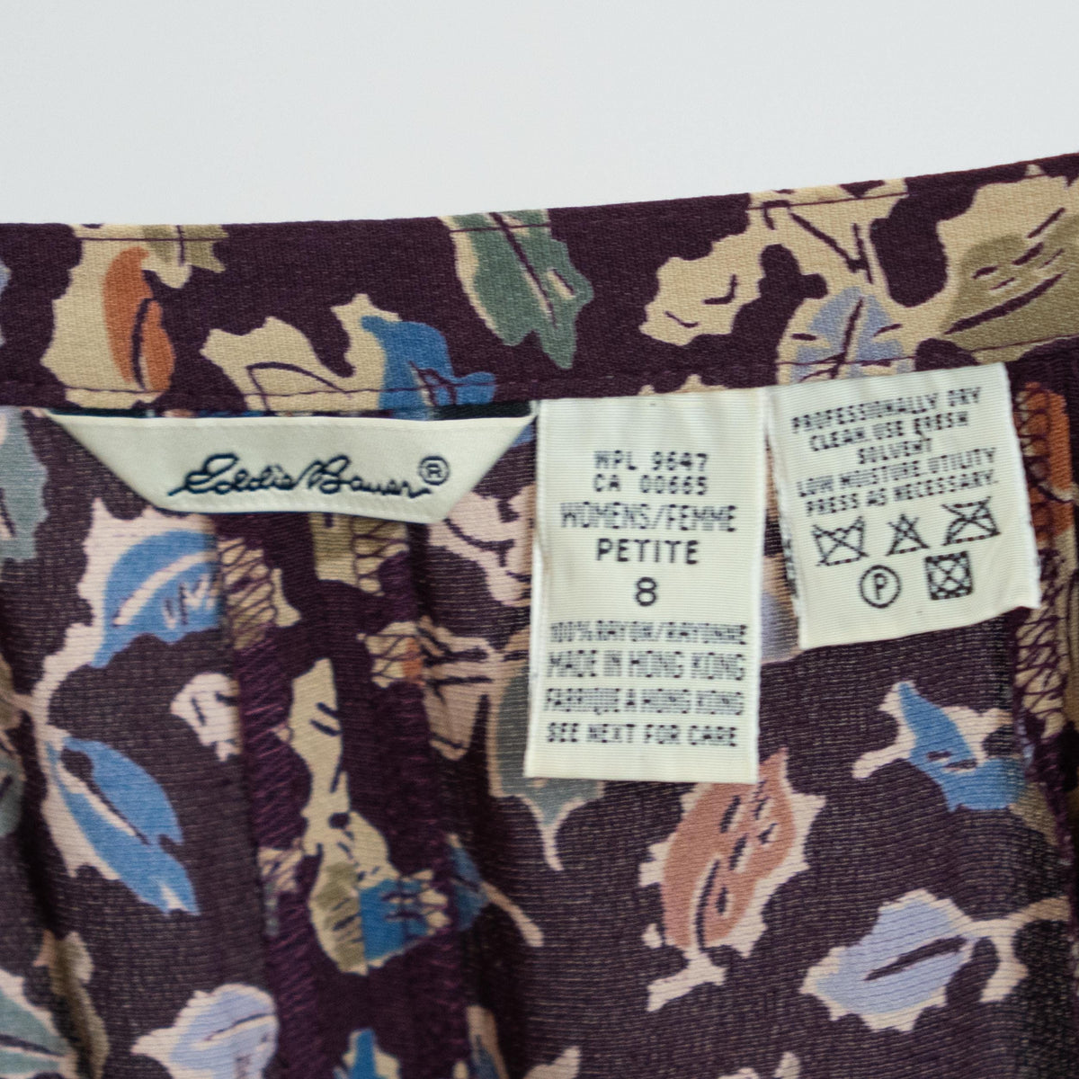Vintage 90s Autumn Leaves Midi Skirt - Small, 27" Waist | Boho Button Front Rayon Skirt