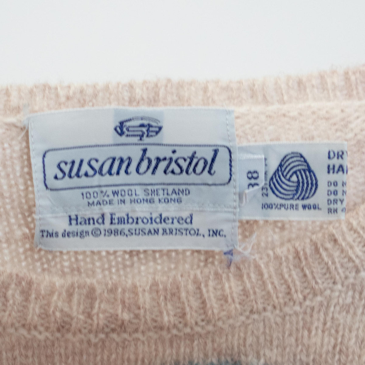 Vintage 80s Susan Bristol Apple Picking Novelty Sweater - Medium | Cottagecore Shetland Wool Pullover Jumper
