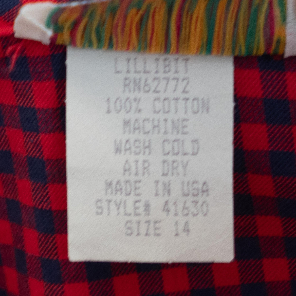 Vintage 80s Red & Blue Gingham Sailor Collar Dress - Small | Long Sleeve Fit Flare Midi Dress