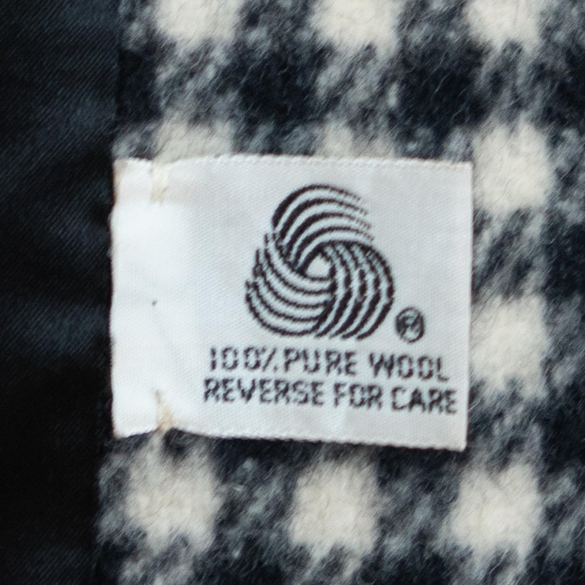Vintage 80s Black & White Gingham Check Wool Overcoat - Petite Large | Double Breasted Button Up Long Winter Coat