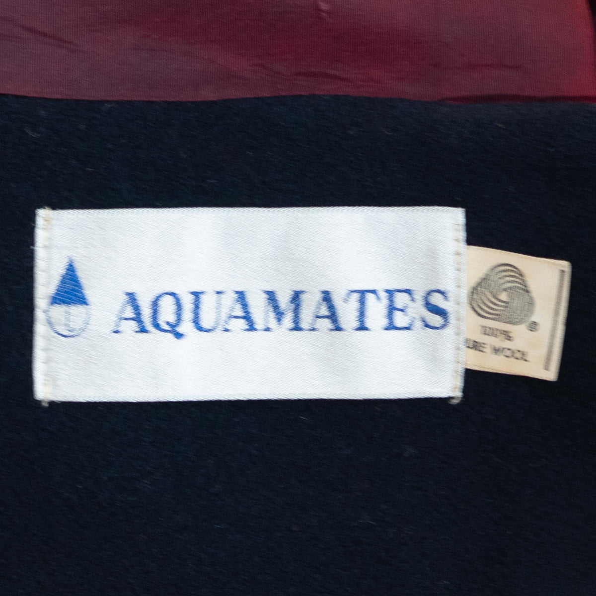 Vintage 70s Navy Blue Wool Peacoat - Extra Small | Double Breasted Button Up Mid Length Coat