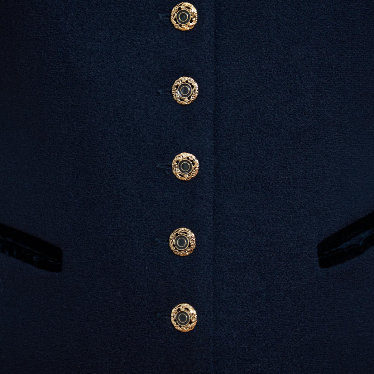 Vintage 90s Navy Wool Suit Vest - Small to Medium | Button Up Sleeveless Layering Top