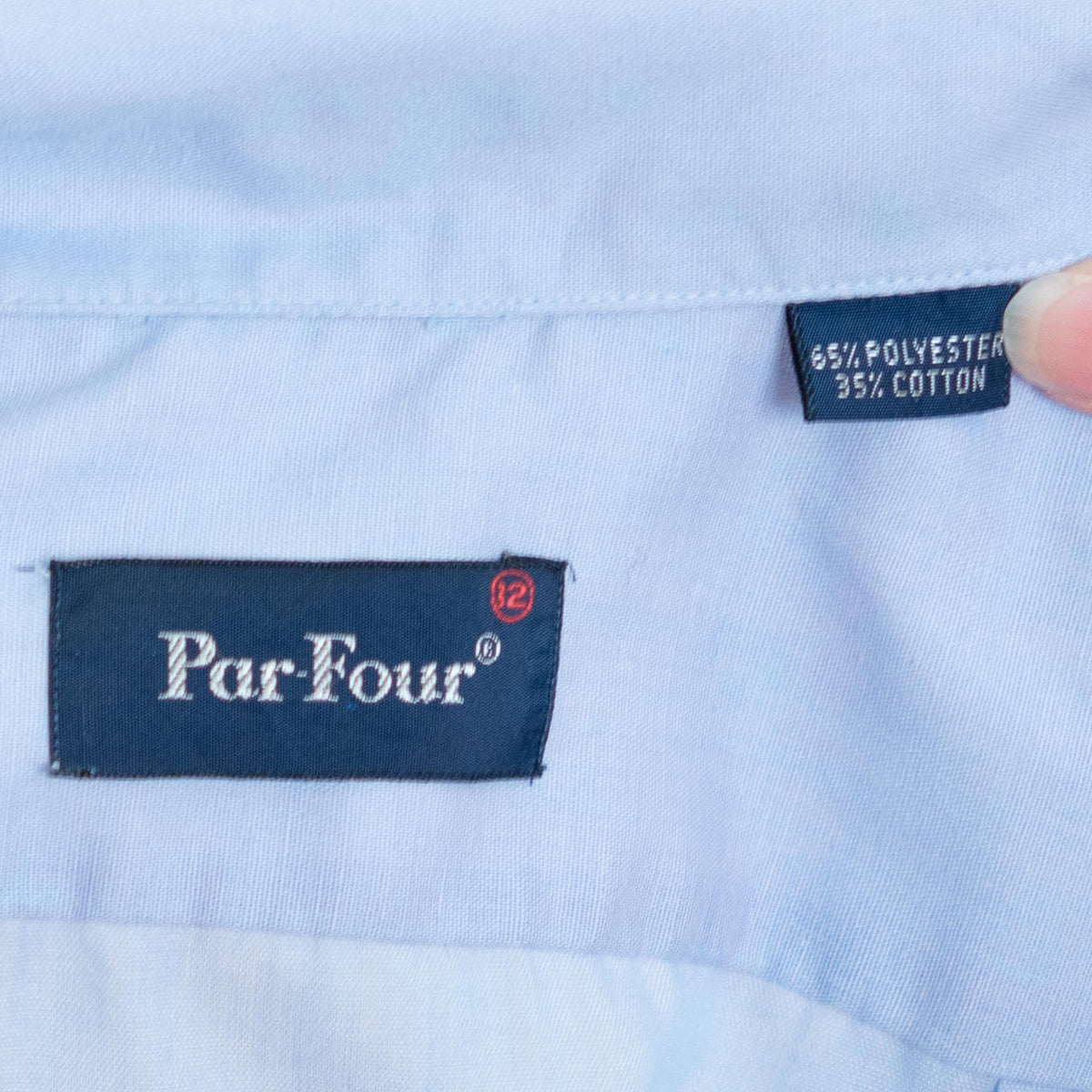 Vintage 90s Periwinkle Loop Collar Button Up Shirt - Large | Lightweight Collared Short Sleeve Blouse