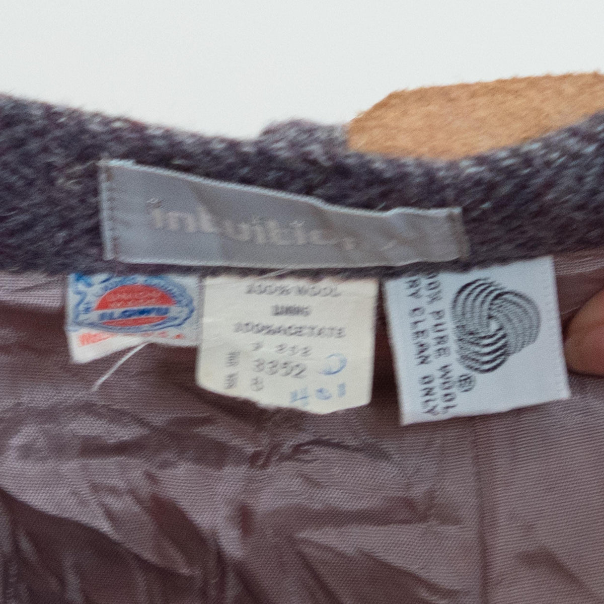 Vintage 80s Mauve Herringbone Tweed Belted Trousers - Small, 26” Waist | High Waisted Wool Straight Leg Pants