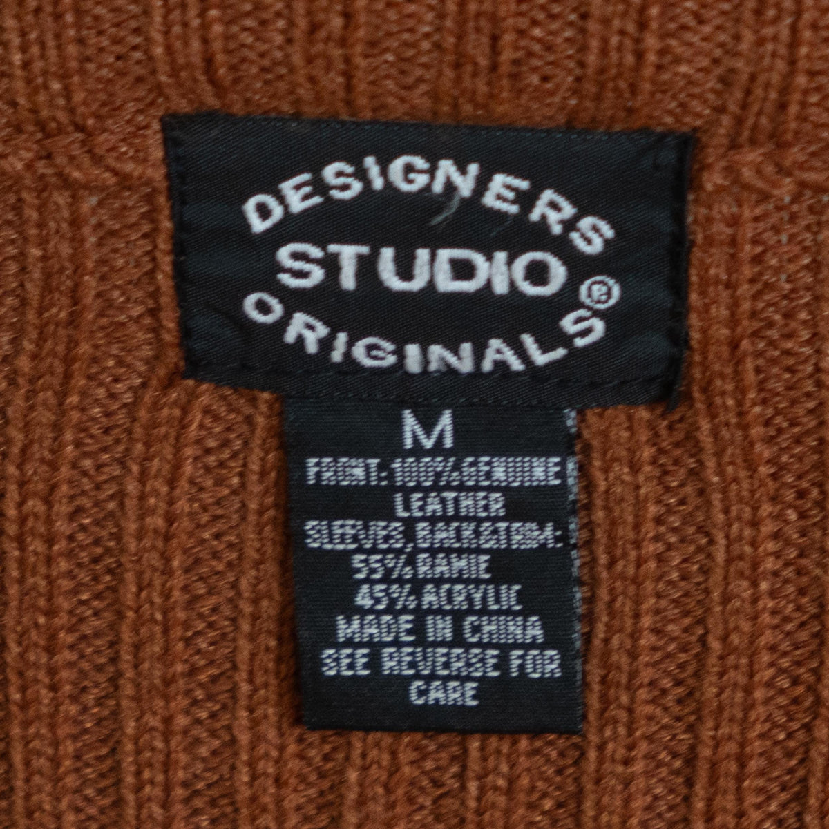 Vintage 90s Does 70s Brown Suede & Knit Cardigan - Medium | Leather Zip Up Sweater Jacket