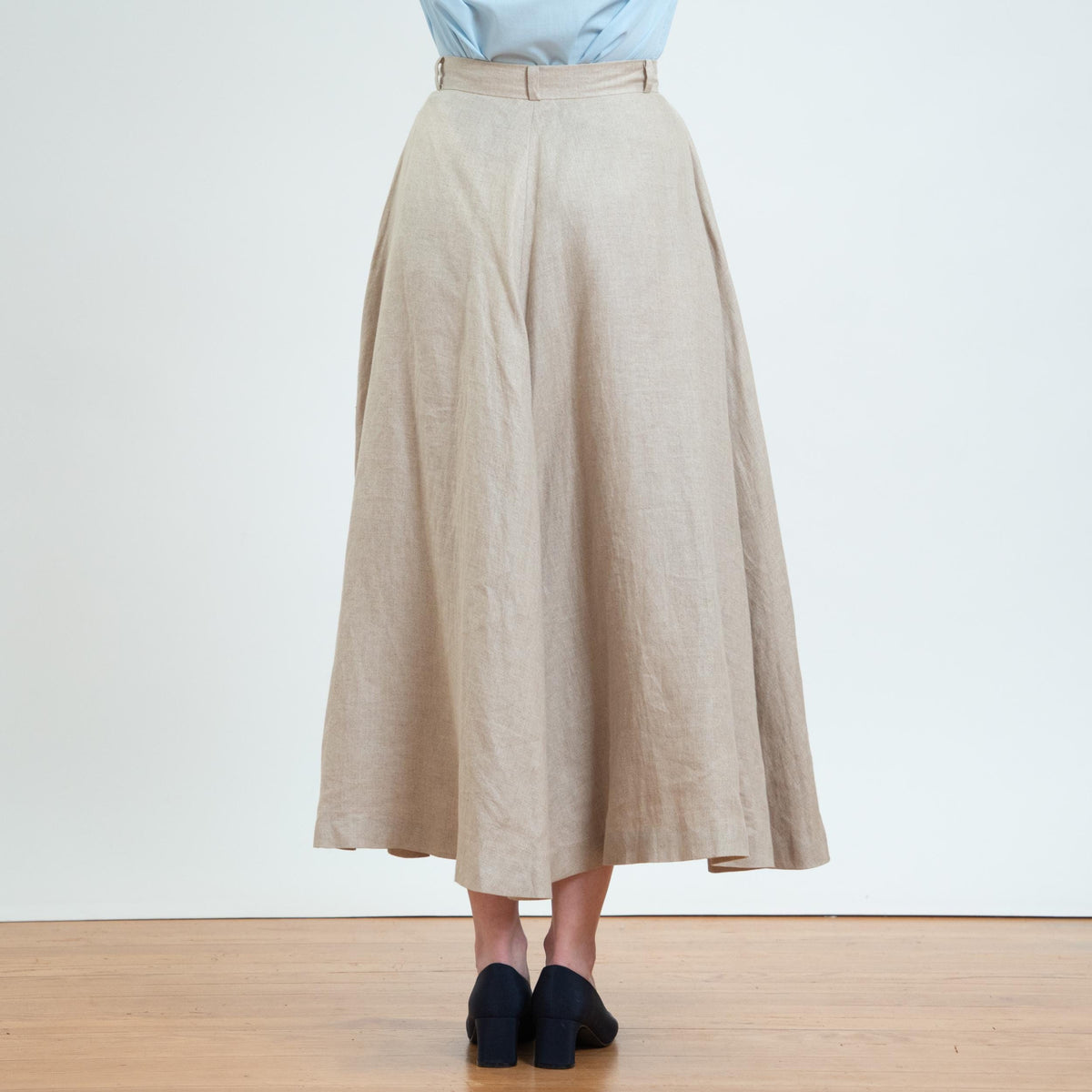 Vintage 80s Ralph Lauren Oatmeal Linen Riding Skirt - Small, 26" Waist | English Country A Line Maxi Skirt