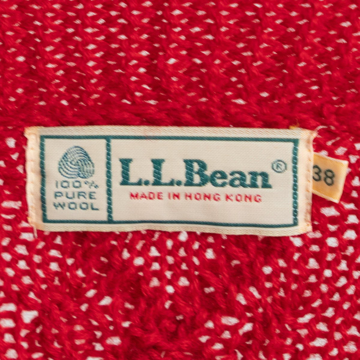 Vintage 90s L.L. Bean Red Cable Knit Cardigan - Large | Shawl Collar Button Up Chunky Sweater