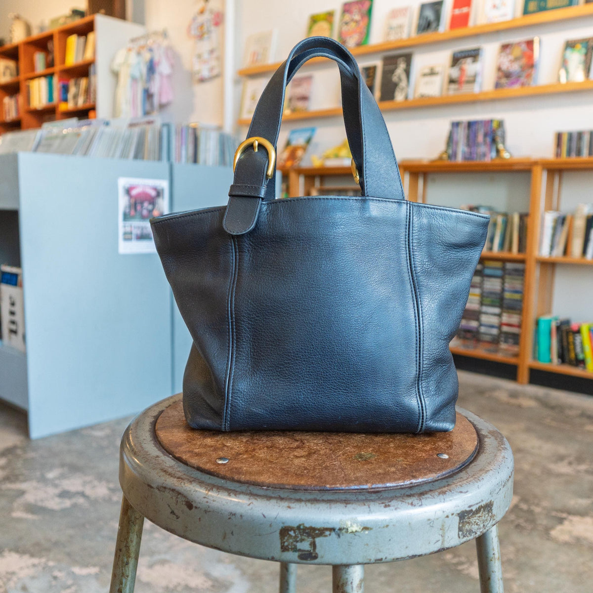 Vintage 90s Coach Black Waverly Tote #4133 | Top Handle Leather Designer Purse