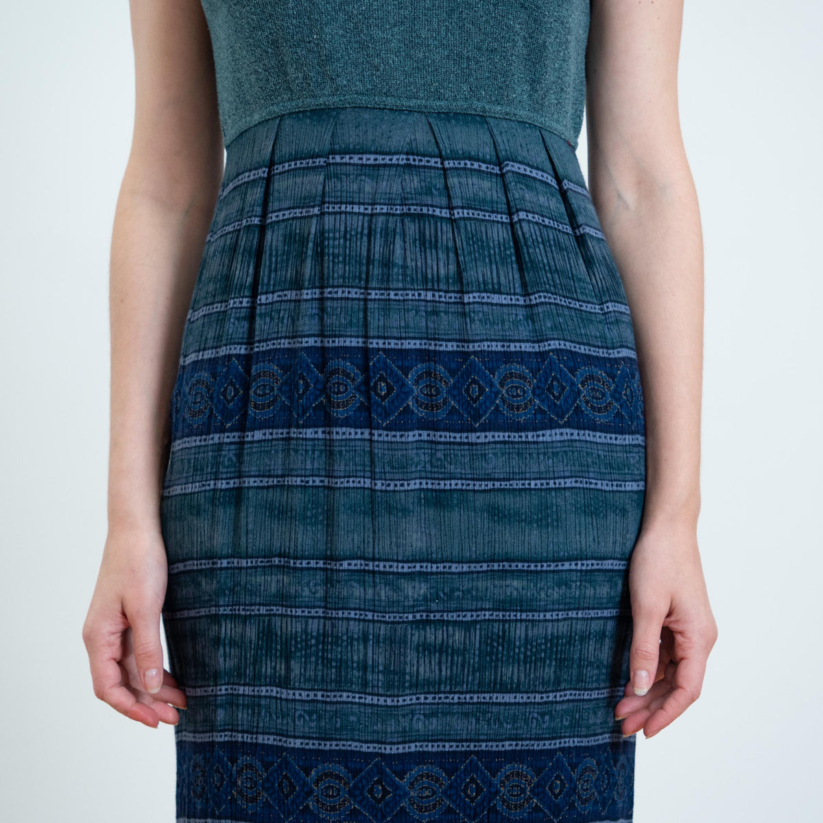 Vintage 90s Dark Teal Dress & Cardigan Set - Medium | Knit Matching Two Piece Outfit