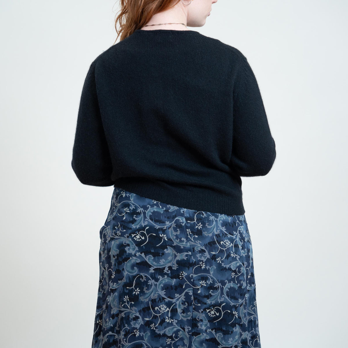 Vintage Y2K Gap Black Angora Cardigan - Large | Lambswool Blend Button Up Sweater