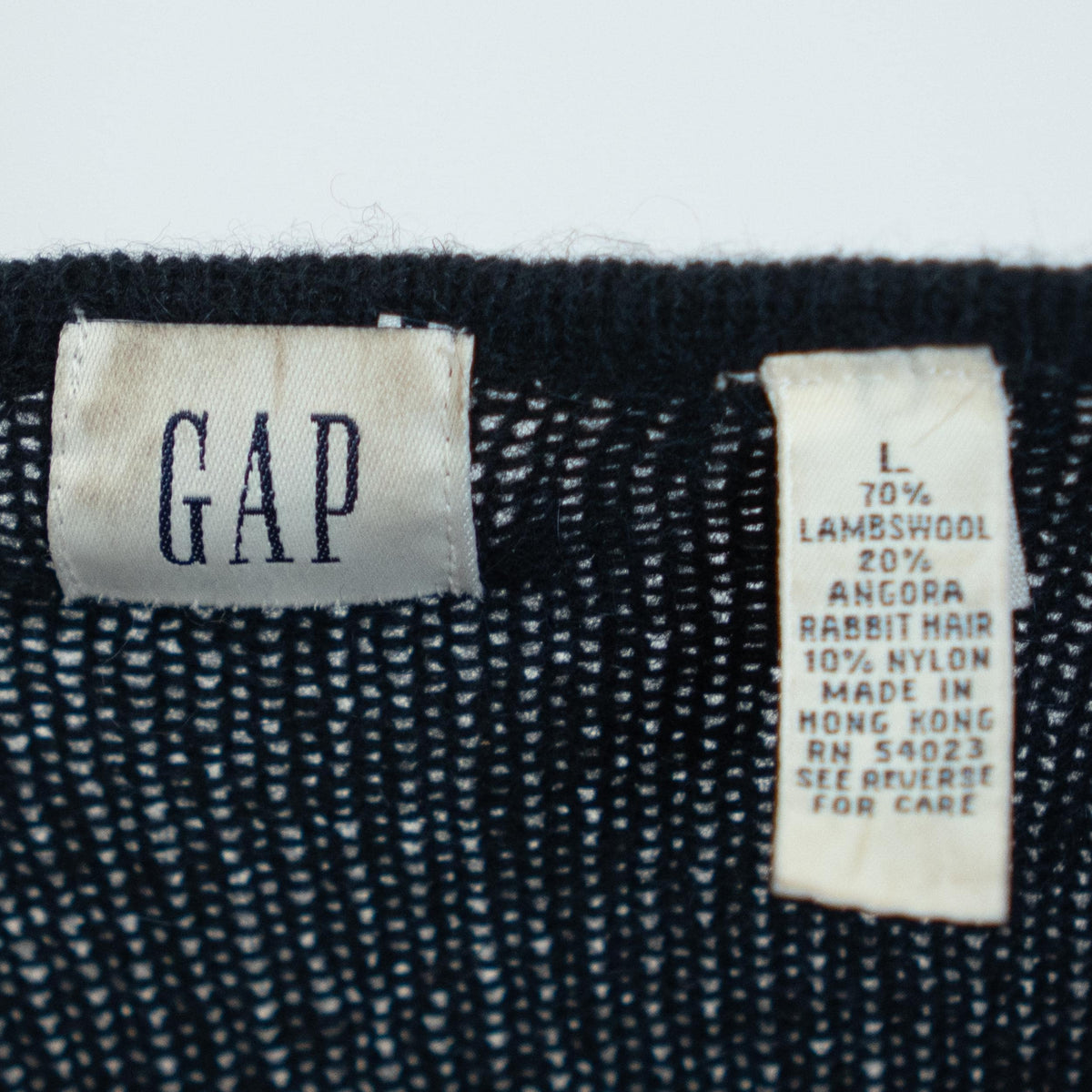 Vintage Y2K Gap Black Angora Cardigan - Large | Lambswool Blend Button Up Sweater