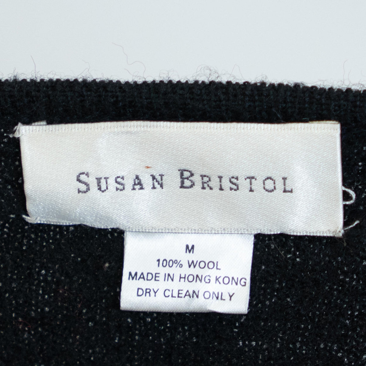 Vintage Y2K Black Wispy Floral Embroidered Cardigan - Medium | Susan Bristol Boho Wool Button Up Sweater