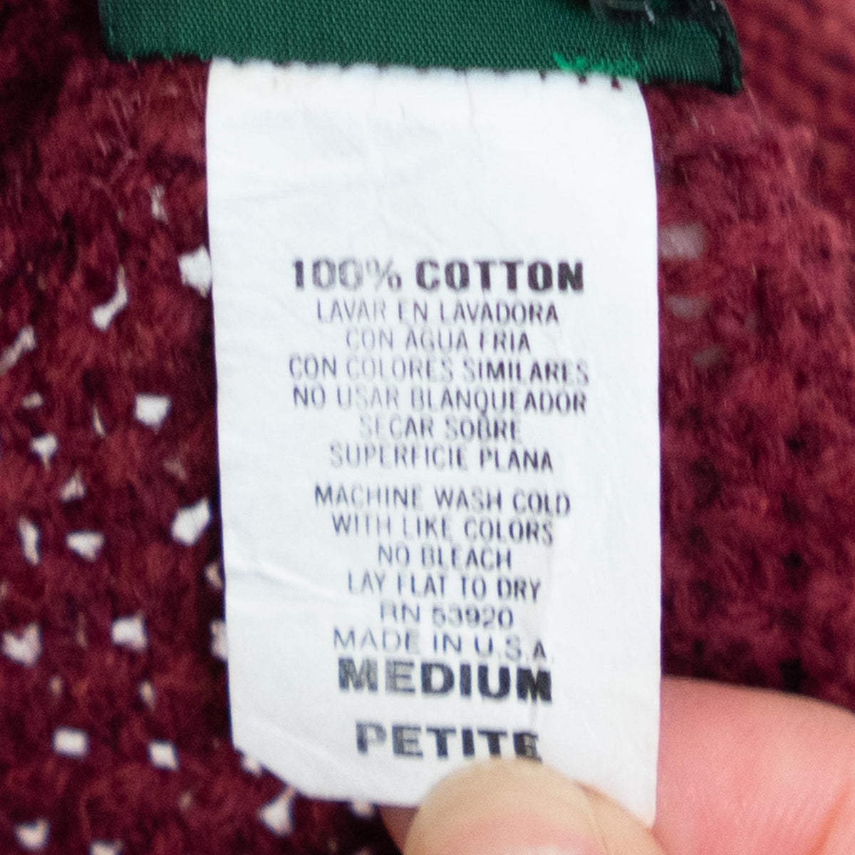 Vintage 90s Wine Red Cotton Roll Neck Sweater - Medium | Chunky Cable Knit Pullover
