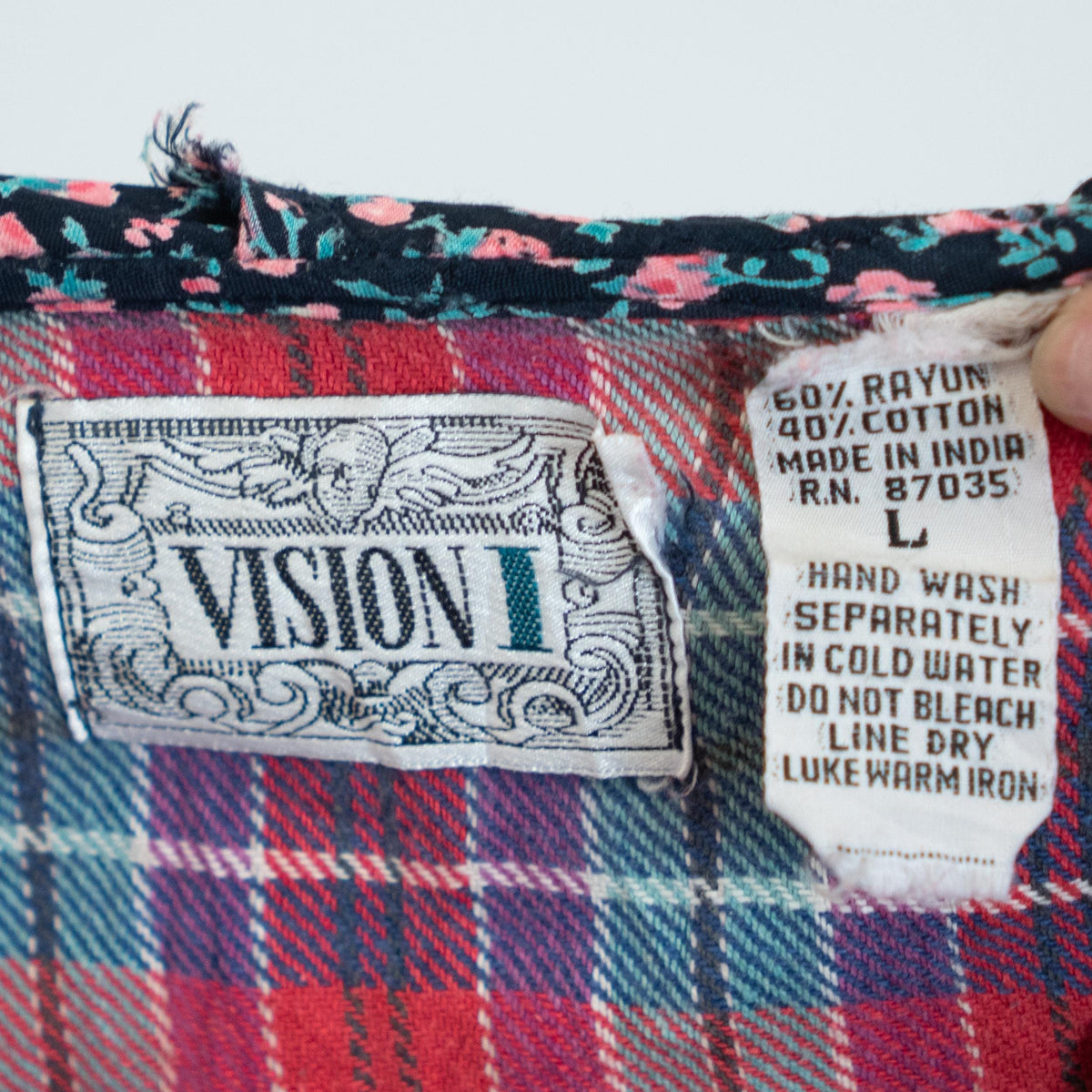 Vintage 90s Pink Flannel & Floral Patchwork Hoodie - Large | Grunge Long Sleeve Hooded Top