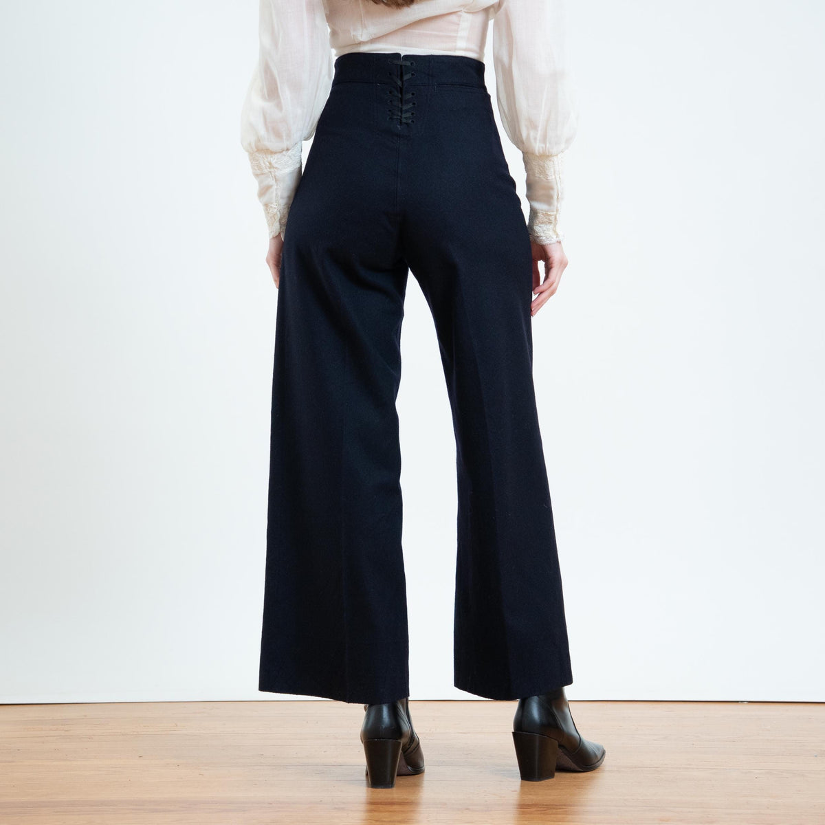 Vintage 60s US Navy Wool Sailor Pants - Small, 27" Waist | Flared Anchor Button Crackerjack Uniform Trousers