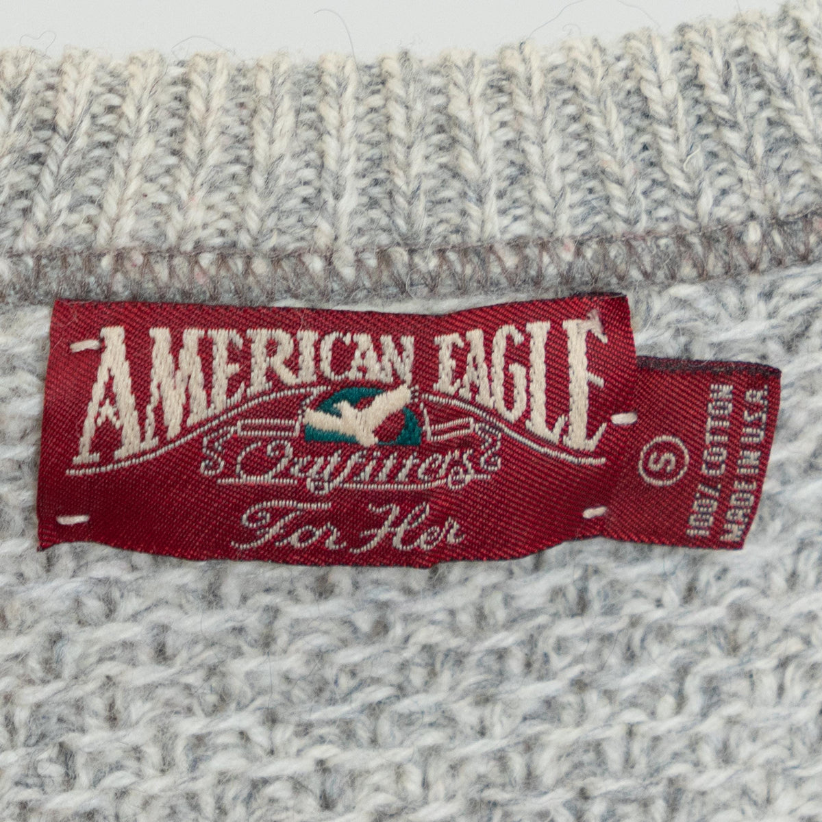 Vintage 90s American Eagle Fair Isle Sweater - Small | Cotton Chunky Knit Pullover