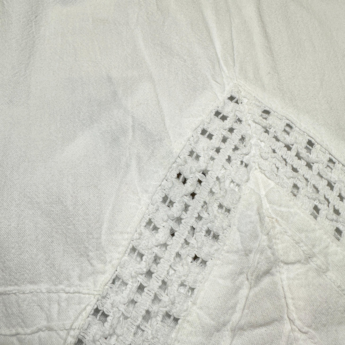 Vintage Y2K White Cotton Scarf Hem Maxi Skirt - Small to Medium | Boho Crochet Trim Whimsy Fairy Skirt