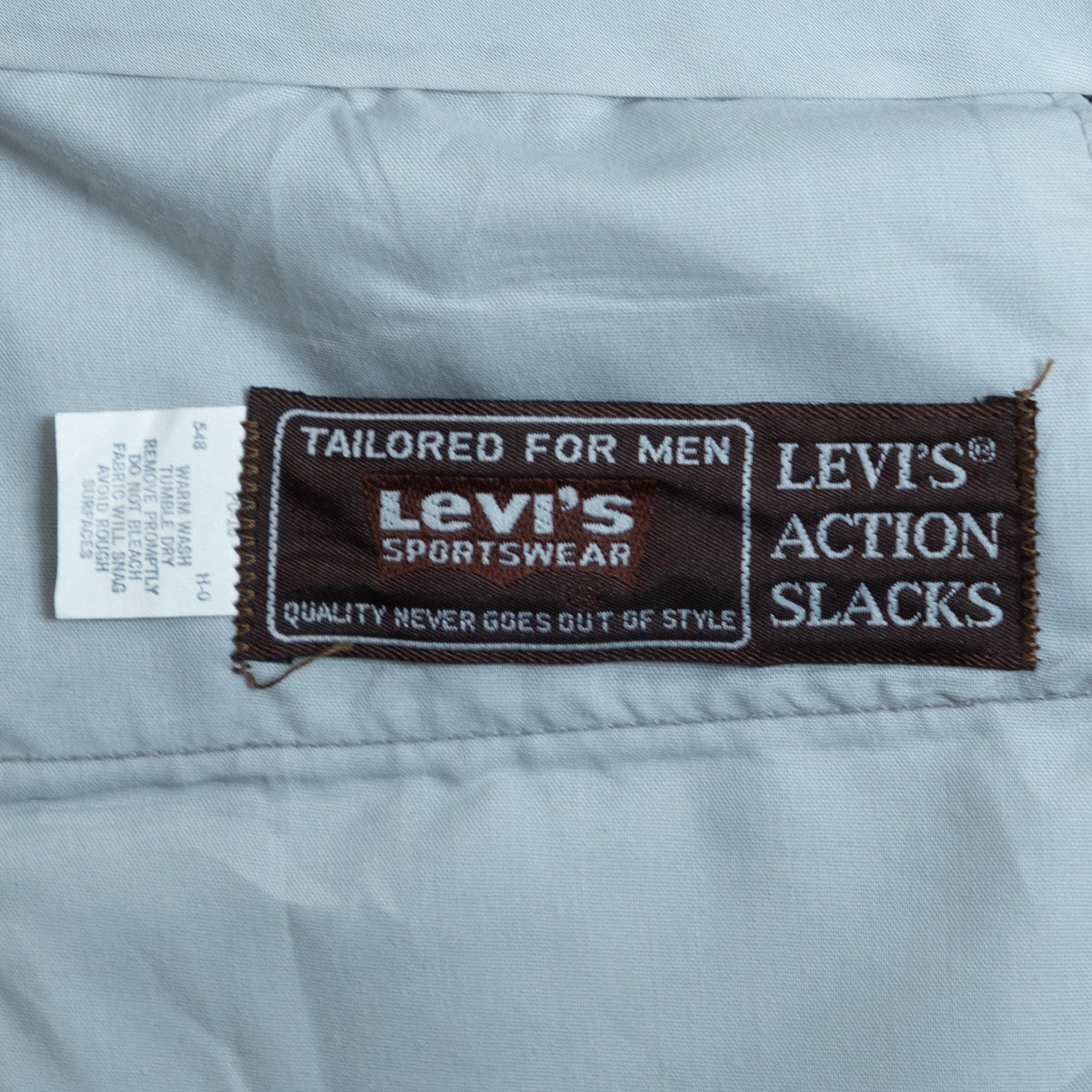 Vintage 70s Levi's Grey 'Action Slacks' Trousers - 36x32 | Bootcut Leg Dress Pants