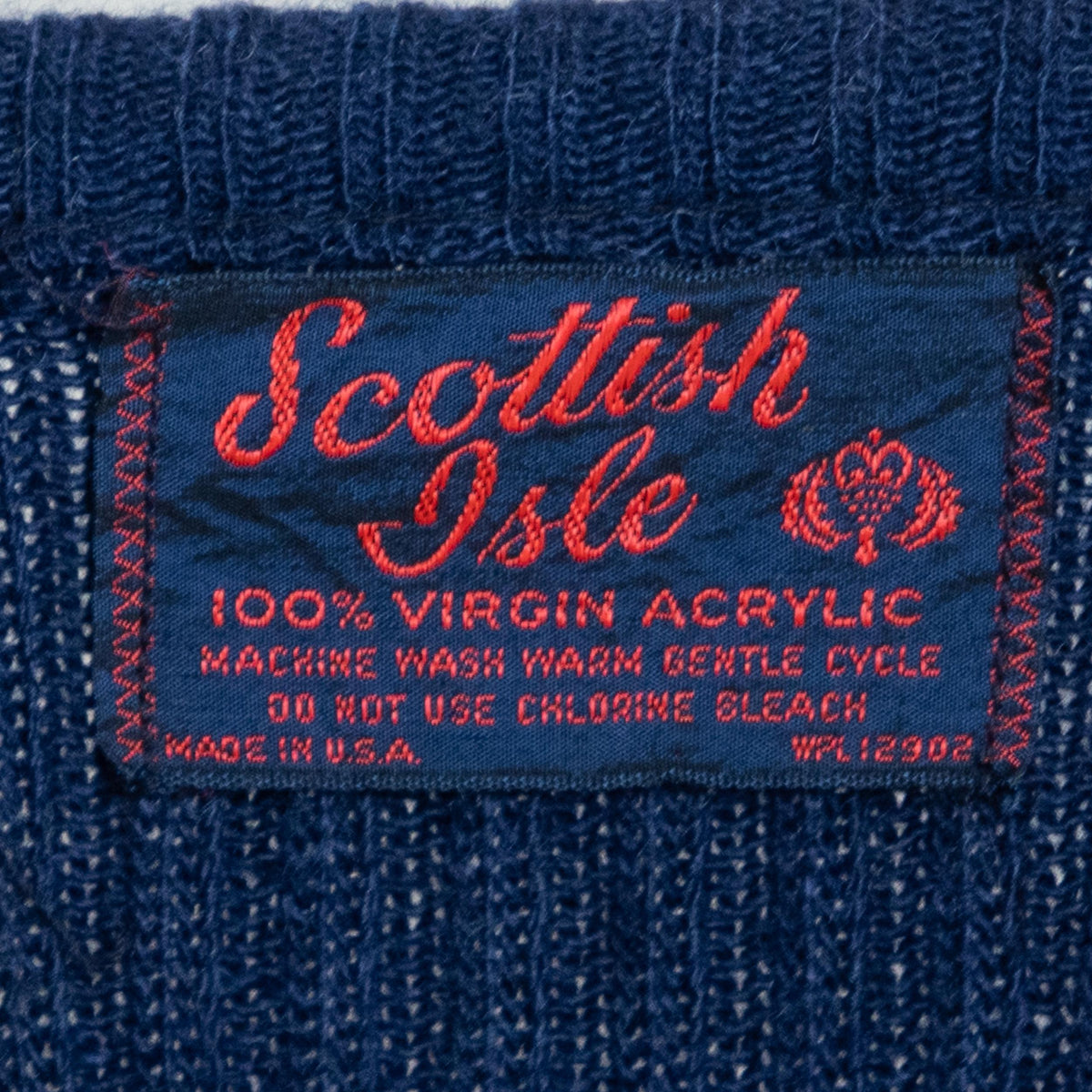 Vintage 70s Navy Blue Knit Sweater Vest - Small | Sleeveless Pullover Top