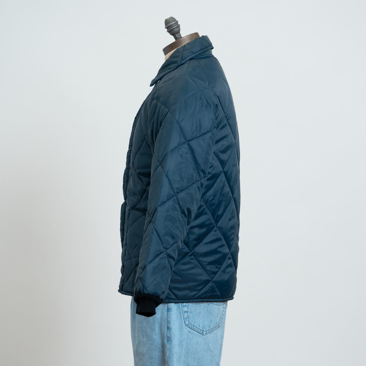 Vintage 90s Big Smith Navy Blue Quilted Jacket - Medium | Lightweight Puffer Workwear Coat