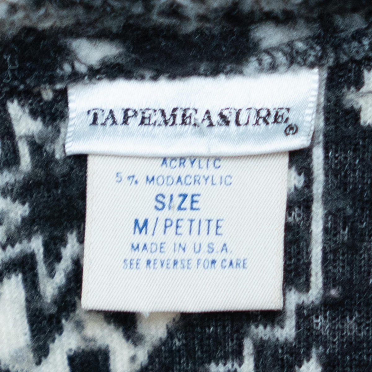 Vintage 90s Fleece Snowflake Cardigan - Medium | Black & White Button Up Sweater