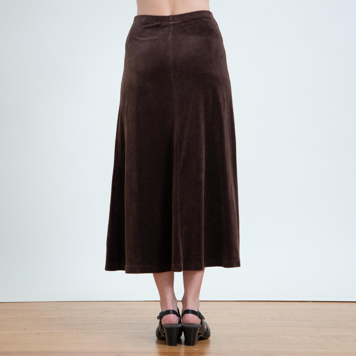 Vintage 80s Mauve Velvet Maxi Skirt - Small | Minimalist High Waisted A Line Fall Skirt