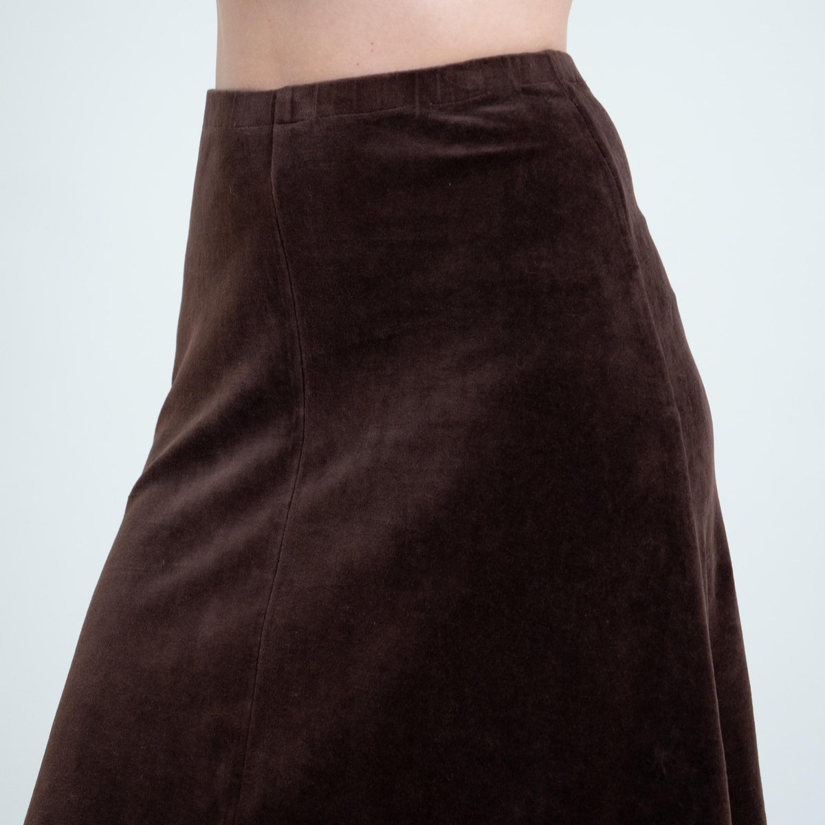 Vintage 80s Mauve Velvet Maxi Skirt - Small | Minimalist High Waisted A Line Fall Skirt