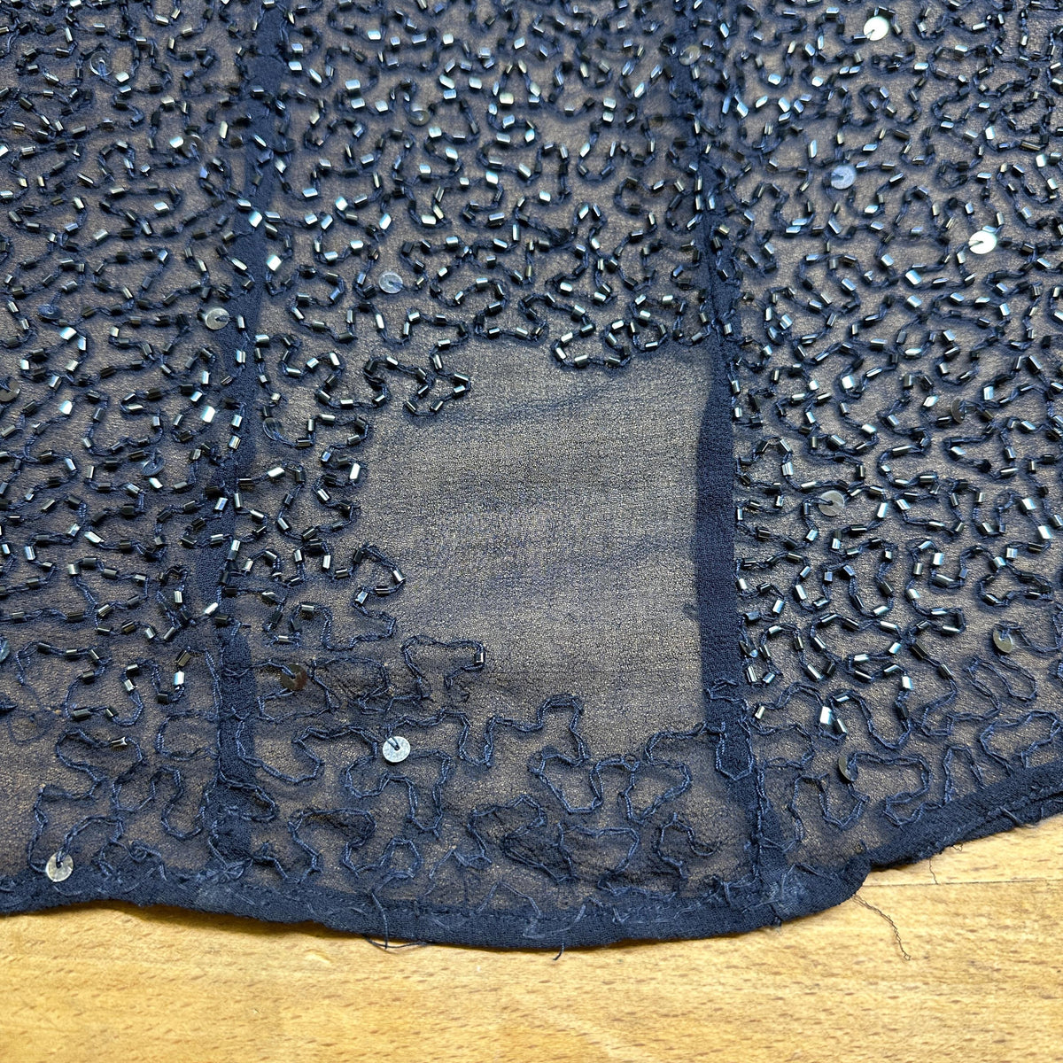 Vintage 90s Y2K Midnight Blue Beaded Gown, As Is - Small | Cristall Collection Bodycon Bias Cut Maxi Dress