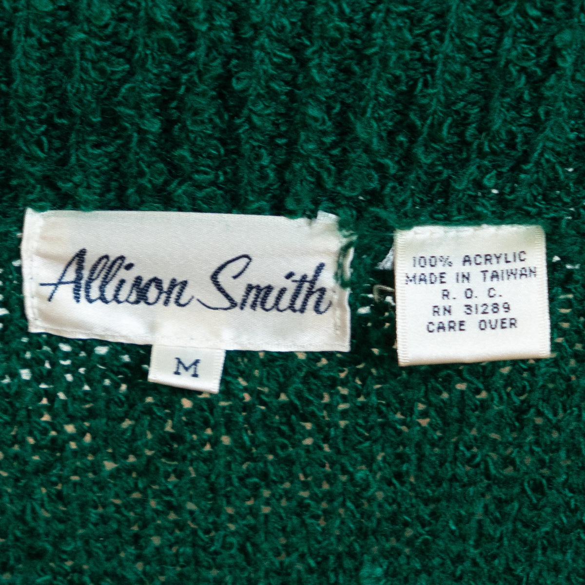 Vintage 80s Emerald Green Boucle Knit Cardigan - Medium | Open Front Boho Chunky Knit Longline Sweater Cover Up
