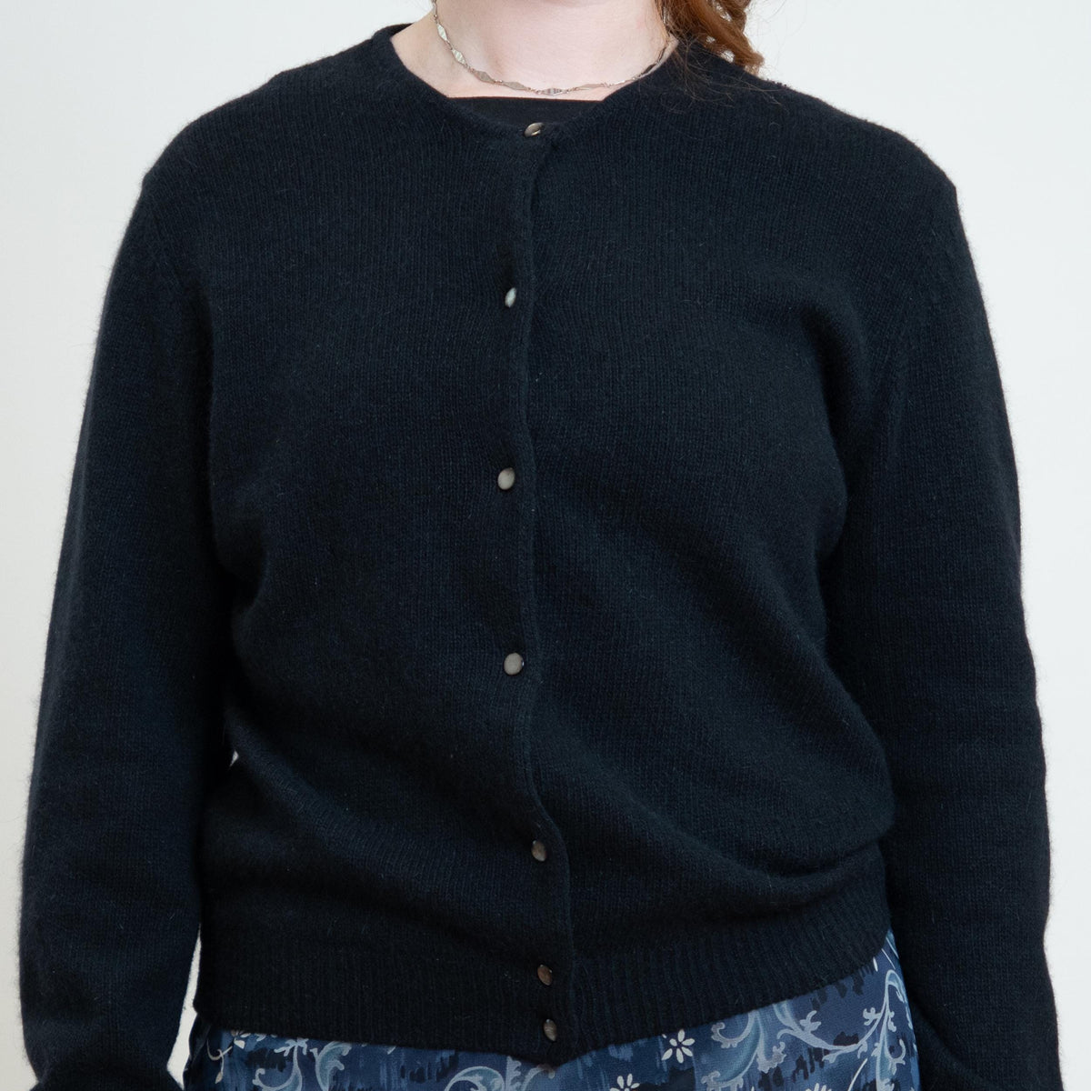Vintage Y2K Gap Black Angora Cardigan - Large | Lambswool Blend Button Up Sweater