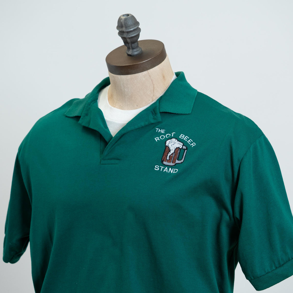 Vintage 90s Root Beer Stand Polo Shirt - Extra Large | Green Short Sleeve Uniform Top