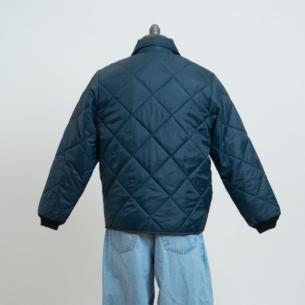 Vintage 90s Big Smith Navy Blue Quilted Jacket - Medium | Lightweight Puffer Workwear Coat