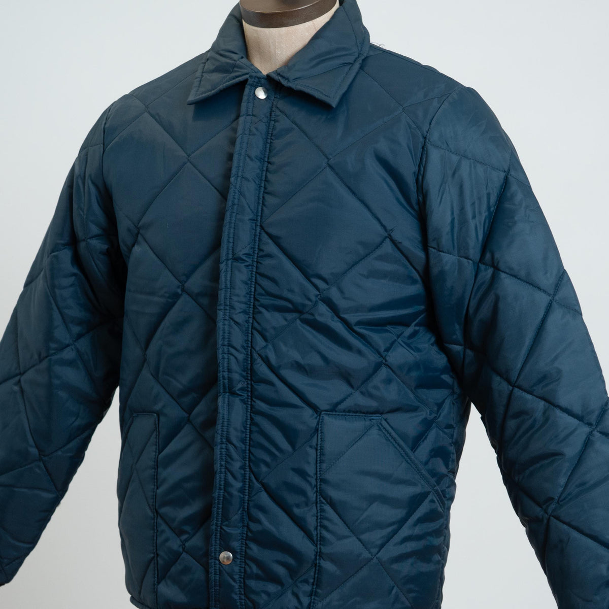 Vintage 90s Big Smith Navy Blue Quilted Jacket - Medium | Lightweight Puffer Workwear Coat