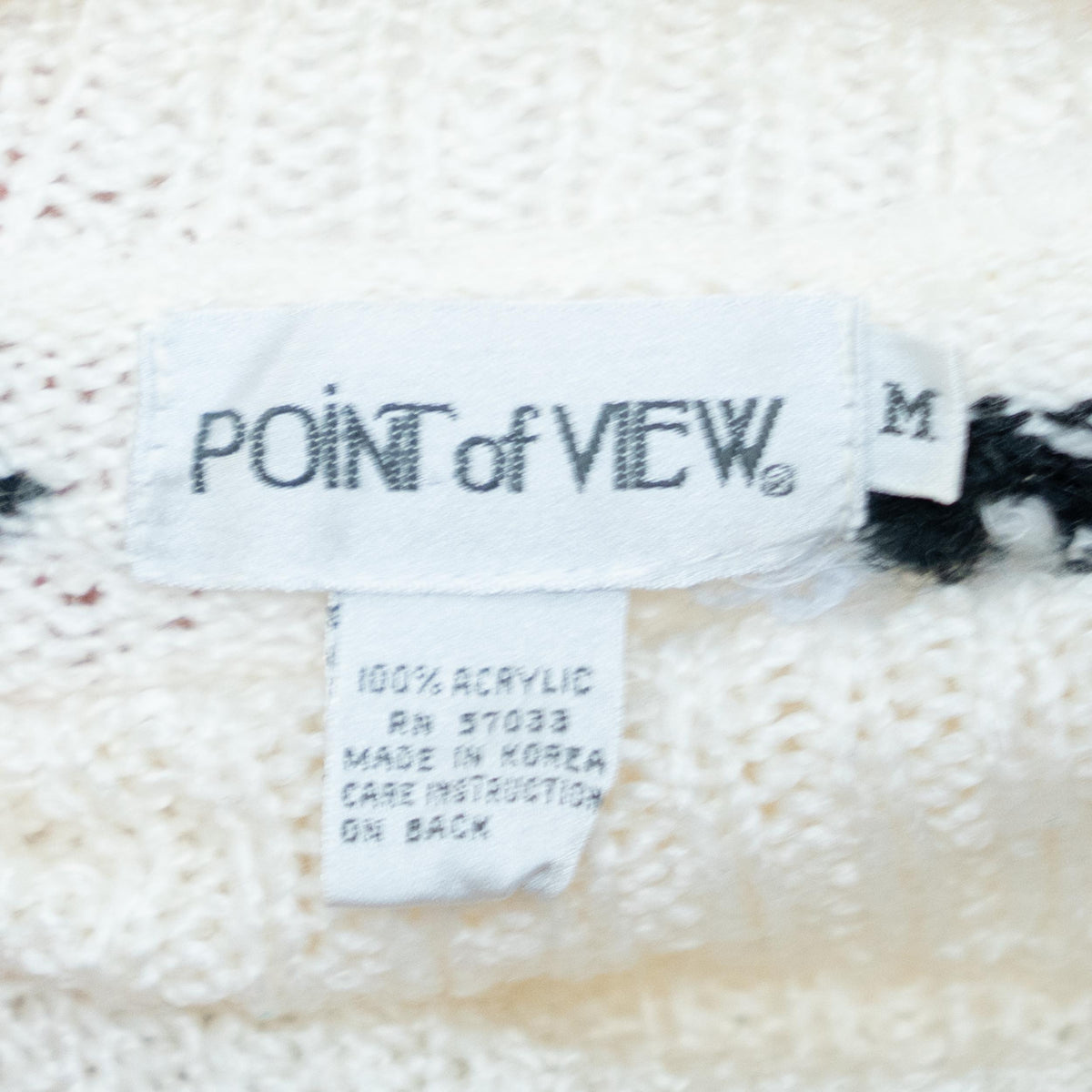 Vintage 80s Black & White Turtleneck Sweater - Medium | Oversize Geometric Knit Pullover