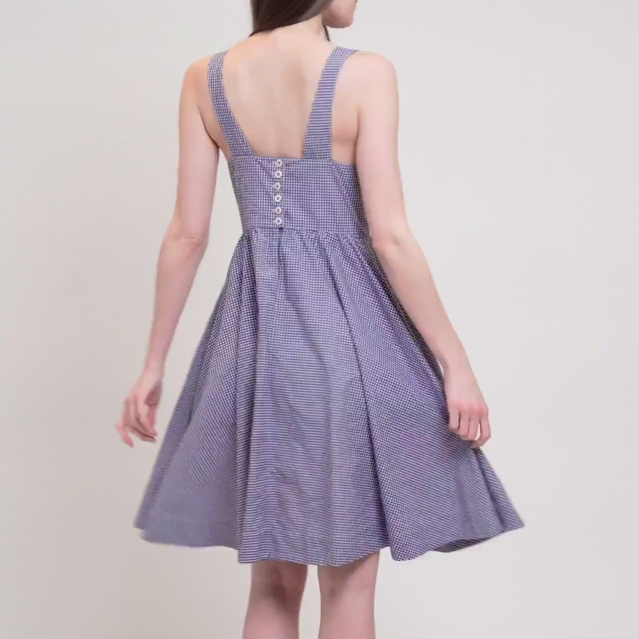 Vintage Y2K Ralph Lauren Blue & White Gingham Sundress - Small, Size 6