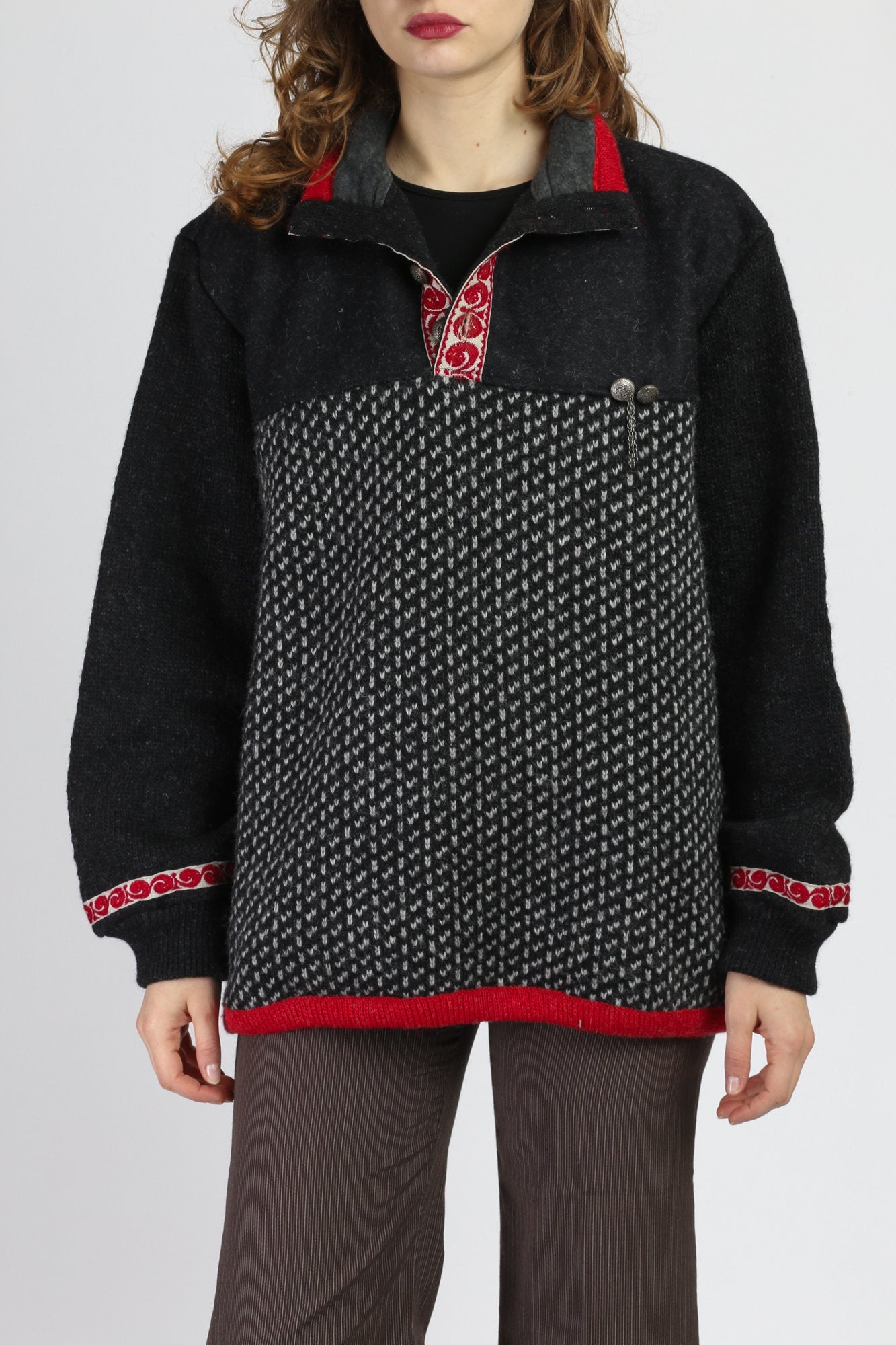 Vintage Scandinavian Score Design Sweater - Men's Medium, Women's Large