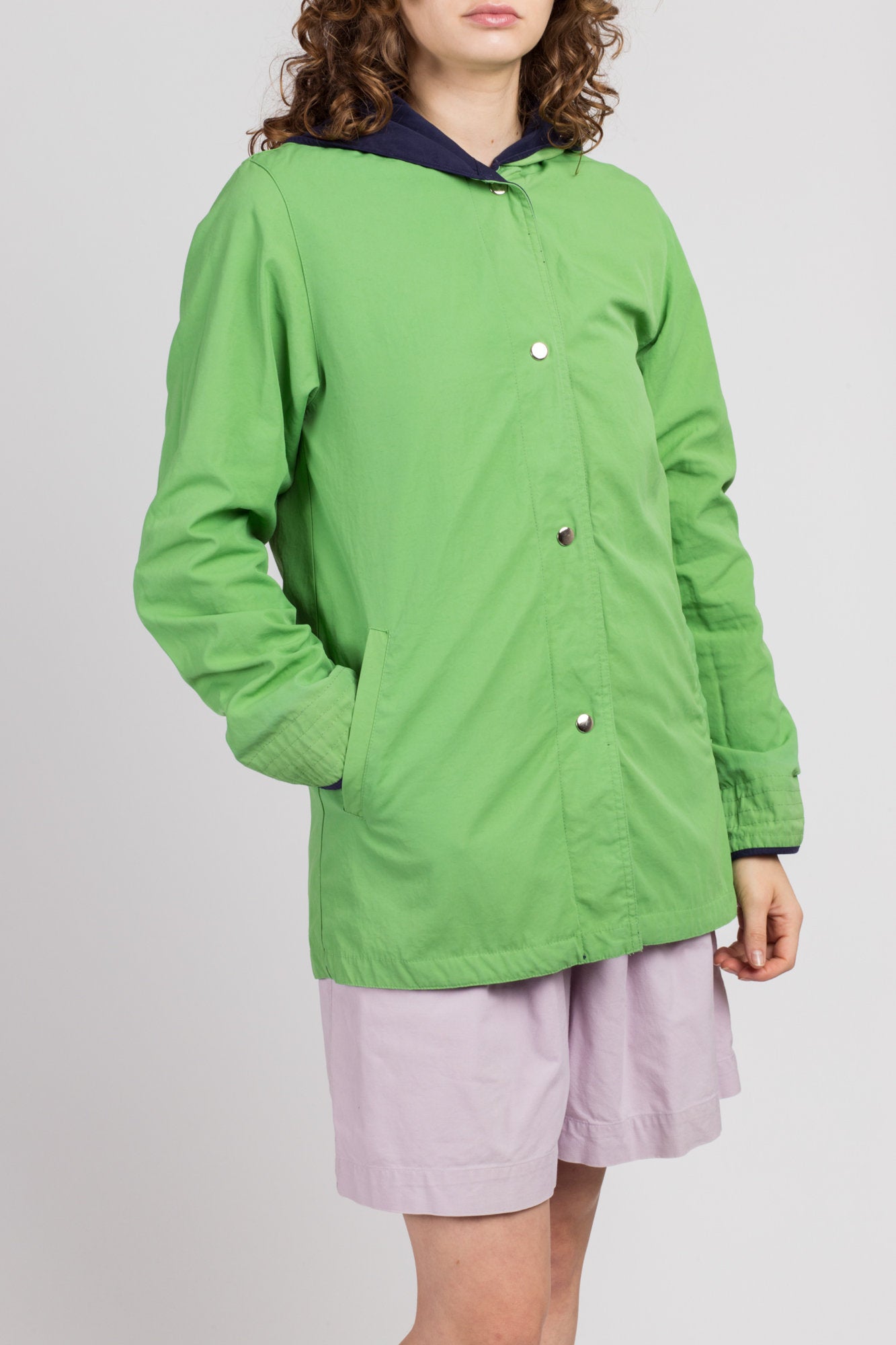 90s Purple and Green Reversible Jacket - Medium