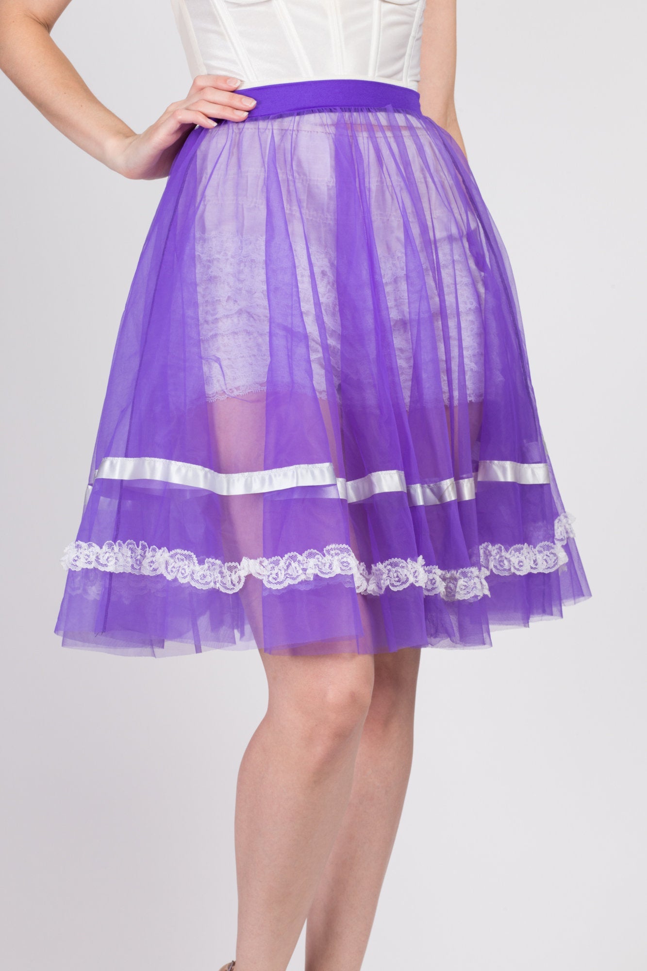 Vintage Sheer Purple Costume Tutu - Extra Small to Medium