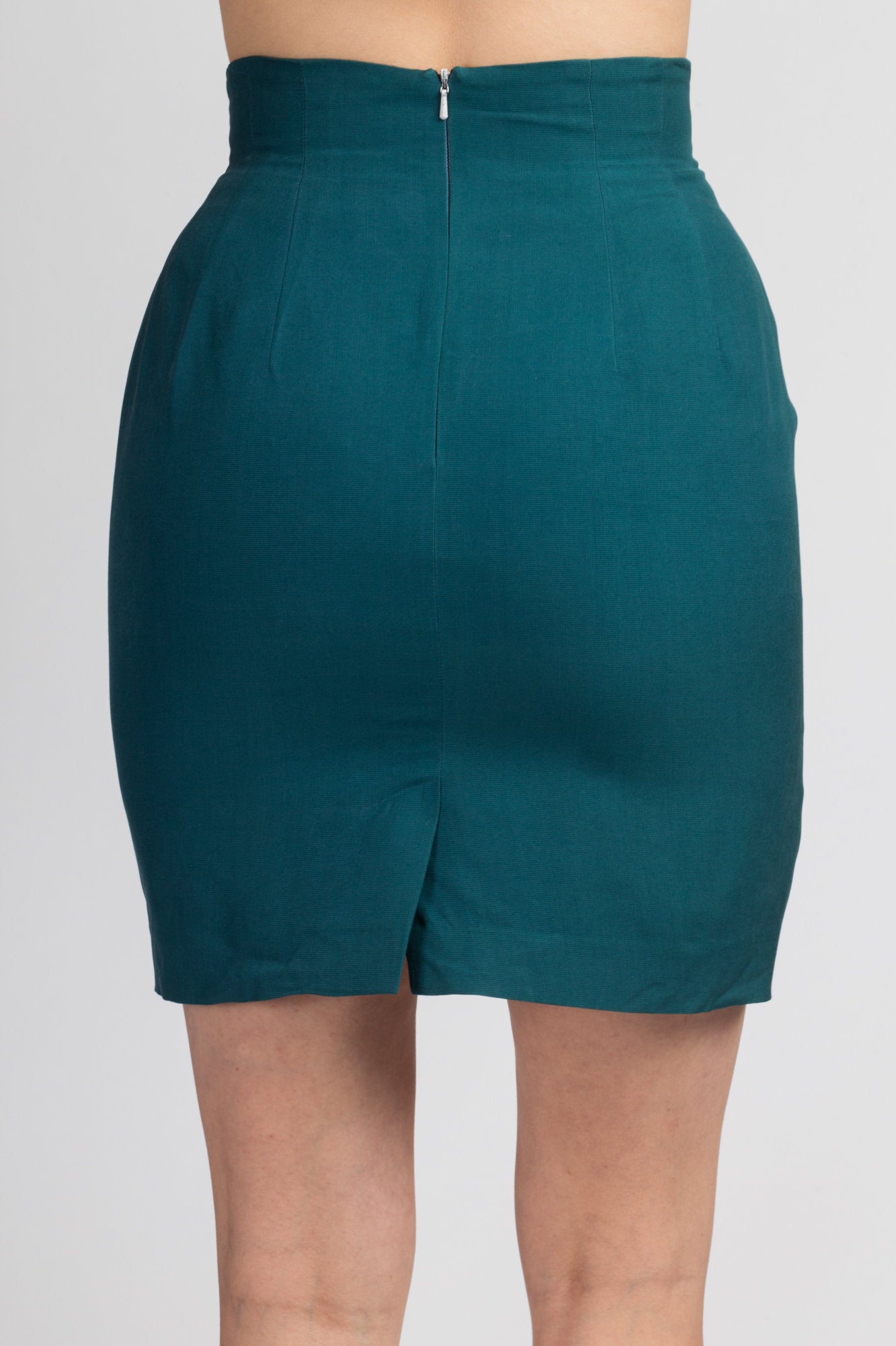 90s Jade Green Silk Mini Skirt - Small